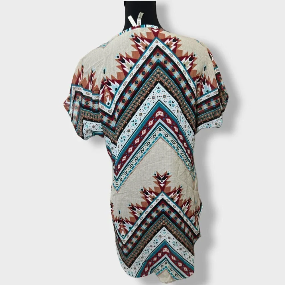 LIVE 4 Truth Bohemian Tribal Sheer Tunic Top Size S